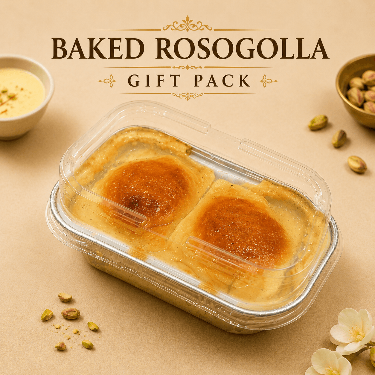 Gift Pack - 2 Pcs Baked Rosogolla / Pack