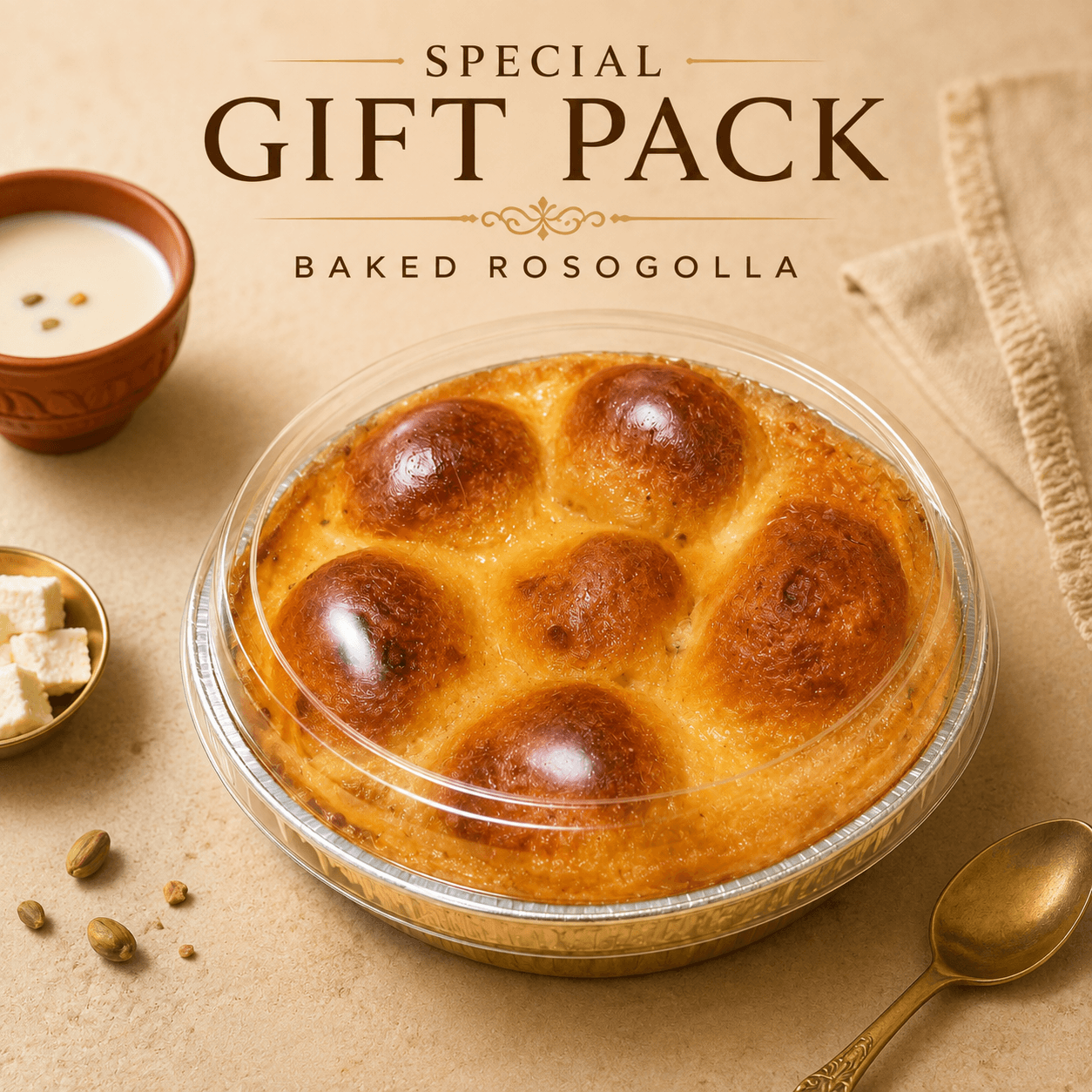 Gift Pack - 5 Pcs Baked Rosogolla / pack